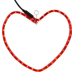 Coeur lumineux tube rouge h.27 cm