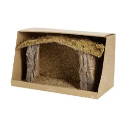 Crèche de Noël en bois et mousse 37x18xH22cm