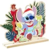 Déco à poser en bois Disney Stitch à Noël