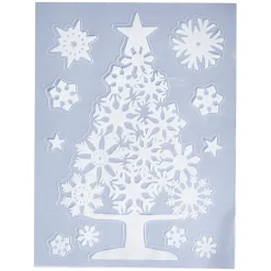 Décoration de fenêtre éléctrostatique finition velours Noël