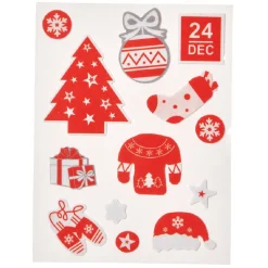 Décoration de Noël pour fenêtre rouge et blanche