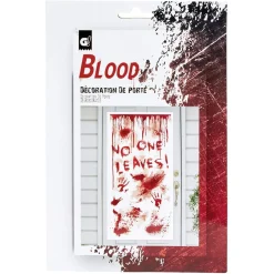 Décoration de porte Halloween effet ensanglanté