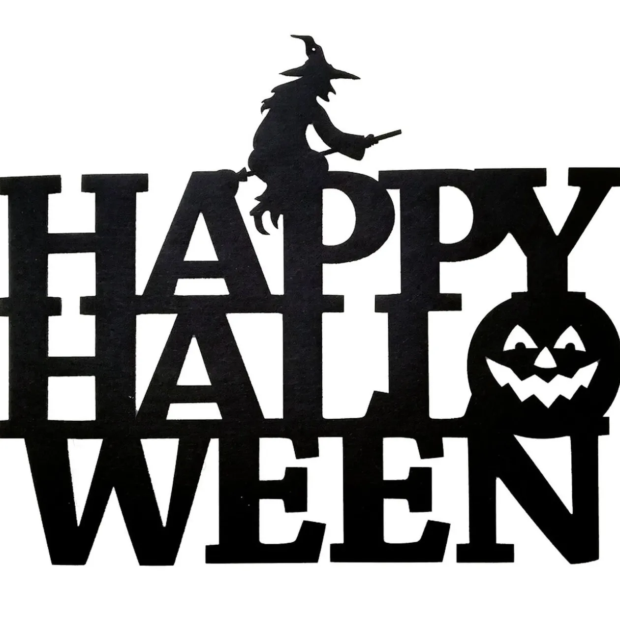 Décoration de porte Happy Halloween Welcome suspension feutrine x2