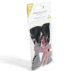 Décoration de verre noeud papillon et ruban x2