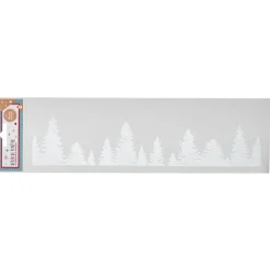 Décoration fenêtre électrostatique forêt de sapins blancs L36 x l11 cm