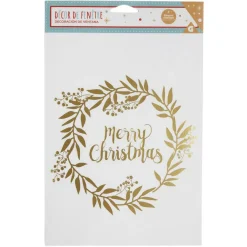 Décoration fenêtre Noël électrostatique guirlande couronne Merry Christmas rouge ou doré