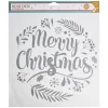 Décoration fenêtre Noël électrostatique Merry Christmas argenté