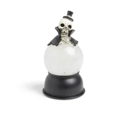 Décoration Halloween boule animée LED crâne squelette