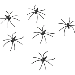 Décoration Halloween toile blanche avec 6 araignées