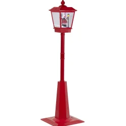 Décoration lanterne Père Noël sonore et animé H1,50m