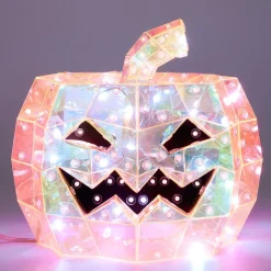 Décoration lumineuse Halloween LED USB tête de citrouille Ø20xH17cm