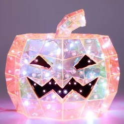 Décoration lumineuse Halloween LED USB tête de citrouille Ø20xH17cm