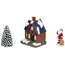 Décoration maison lumineuse 4LED avec père Noël et sapin