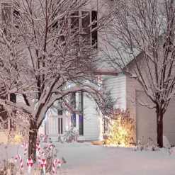 Décoration Noël sucre d'orge à planter LED H27cm