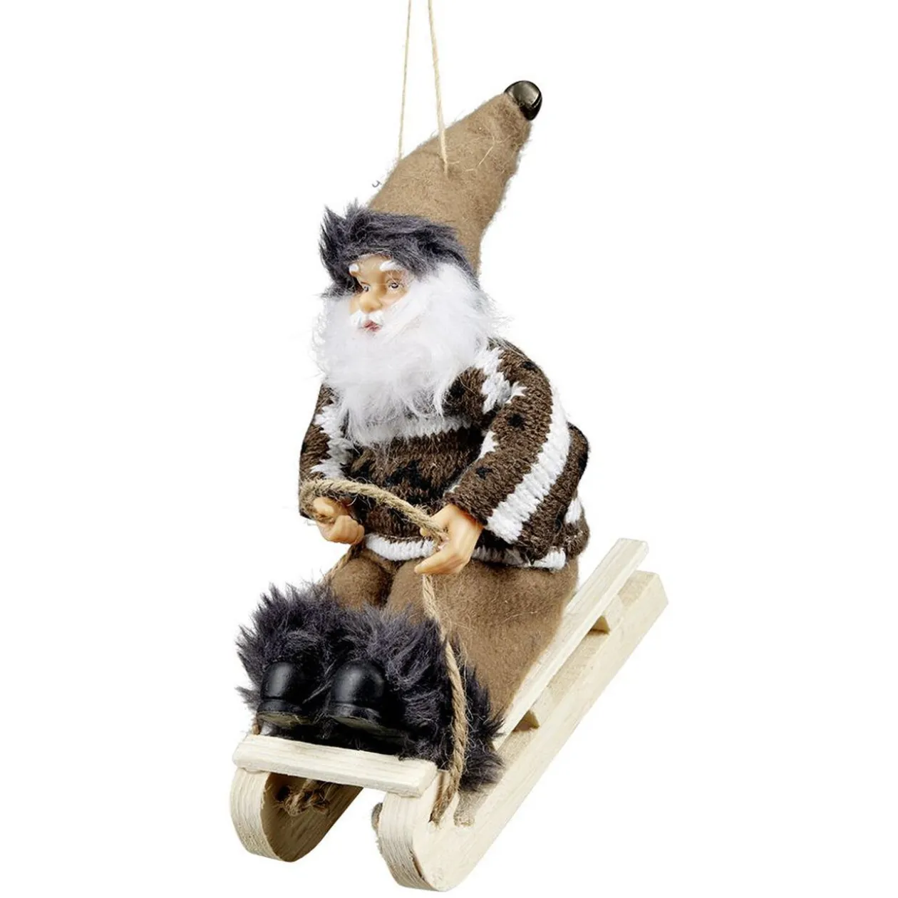 Décoration Père Noël sur luge H13 cm