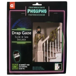 Drap de gaze gris phosphorescent décoration Halloween