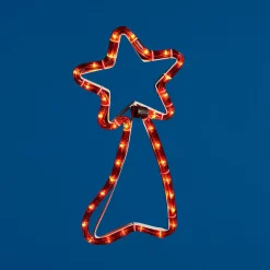 Etoile filante lumineuse rouge 35 cm