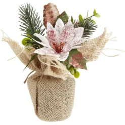 Fleur artificielle de Noël poinsettia rouge