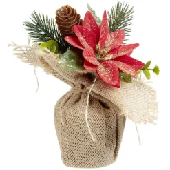 Fleur artificielle de Noël poinsettia rouge