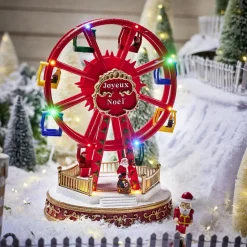 Grande roue fête foraine animée lumineuse musicale village de Noël