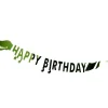 Guirlande anniversaire Happy Birthday dinosaure aluminium vert 2,5m