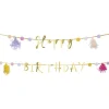 Guirlande anniversaire Happy Birthday aluminium thème fée licorne 2m