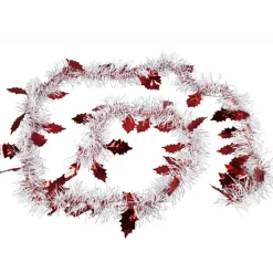 Guirlande de Noël rouge et argentée 2 m