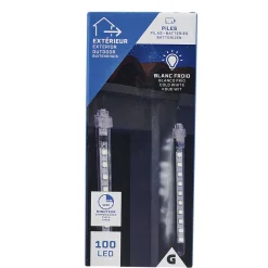 Guirlande extérieur 10 stalagmites 100 LED blanc froid