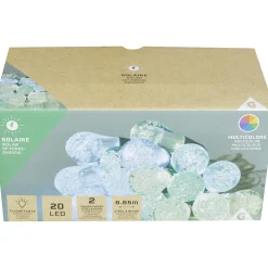 Guirlande extérieur solaire forme boule 20 LED multicolore 10 m