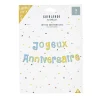 Guirlande Joyeux anniversaire bleu, vert et jaune