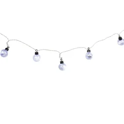 Guirlande électrique 10 boules grises pailletées L. 1,8 m