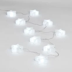 Guirlande électrique intérieure étoiles blanches 10 LED fixe 1,80 m
