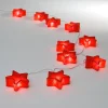 Guirlande électrique intérieure étoiles rouges 10 LED fixe 1,80 m