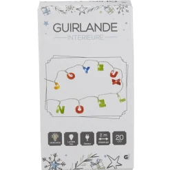 Guirlande électrique intérieure Joyeux Noël 20 LED fixe 2 m