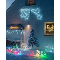 Guirlande électrique Joyeuses Fêtes blanche L97xH36 cm