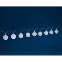 Guirlande électrique solaire 9 boules blanc 5,6 m