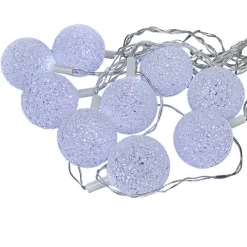 Guirlande électrique solaire 9 boules blanc 5,6 m