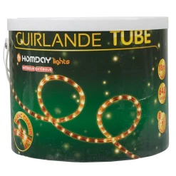 Guirlande électrique tube blanc chaud clignotant 18 m