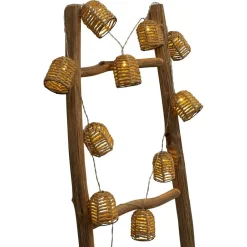 Guirlande lumineuse 10 boules effet rotin tressé 165cm