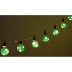 Guirlande lumineuse boules vertes motifs étoiles L. 2,25 m