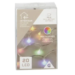 Guirlande lumineuse intérieur 20 LED multicolore
