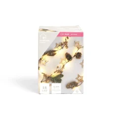 Guirlande Lumineuse intérieure pomme de pin et sapin 15LED 1,4m