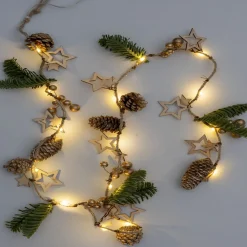 Guirlande Lumineuse intérieure pomme de pin et sapin 15LED 1,4m