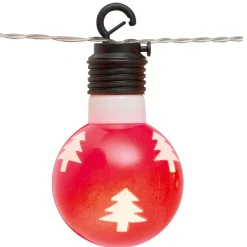 Guirlande lumineuse solaire boules rouges motifs blancs L. 2,25 m