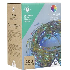 Guirlande lumineuse Solaire 400 microled Multicolore 20 m