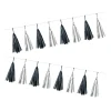 Guirlande pompon papier gris et noir 4,2 m