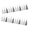 Guirlande pompon papier gris clair et foncé 4,2 m