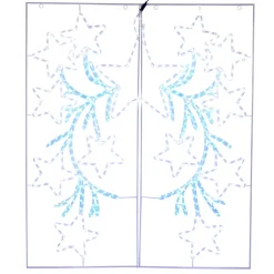 Guirlande étoile lumineuse blanche et bleue fixe