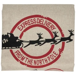 Hotte Noël en lin grand modèle