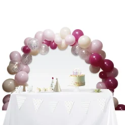 Kit arche à ballons rose 95 pièces